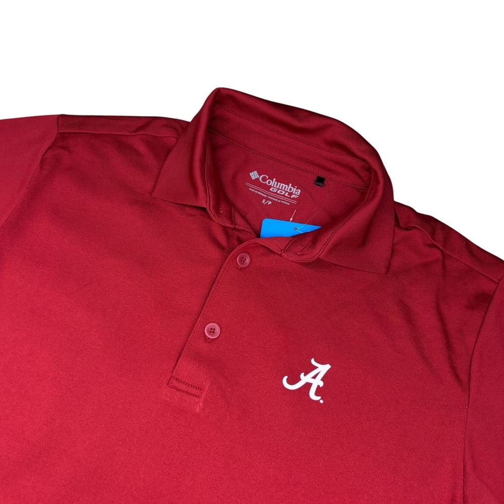 Columbia Golf Polo Men Small Crimson Alabama Crimson Tide Drive Polo‎ NWT